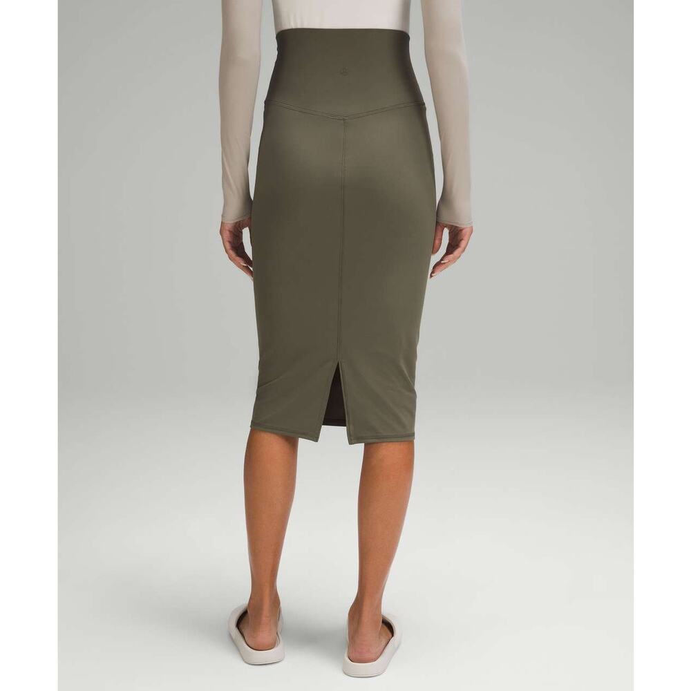 Lululemon Nulu Slim-Fit High-Rise Midi Skirt Army Green Size 6 NWOT - Picture 11 of 11